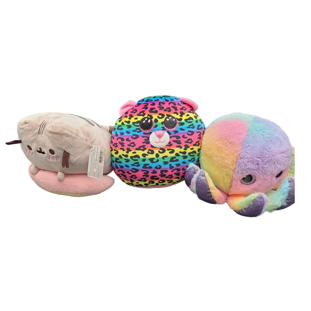 Pusheen Donut Rainbow Leopard & Octopus Plush Toy Bundle Lot of 3 Collection
